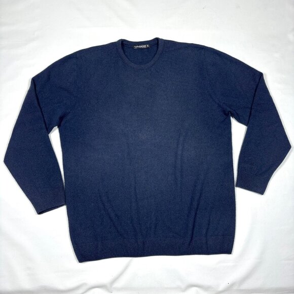 Native World New Zealand Blue Possum Merino Wool Silk Pullover Sweater Mens XL - Picture 1 of 8